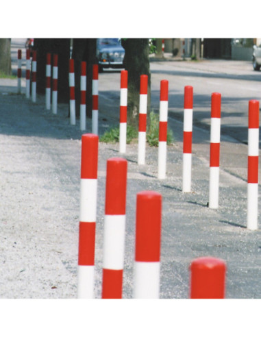Vaste afzetpaal Ø76 mm, om in te betonneren, gecoat, rood wit kopen?