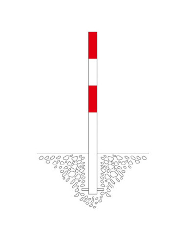 Vaste afzetpaal 70 x 70 mm, om in te betonneren, verzinkt en gelakt, rood wit kopen?