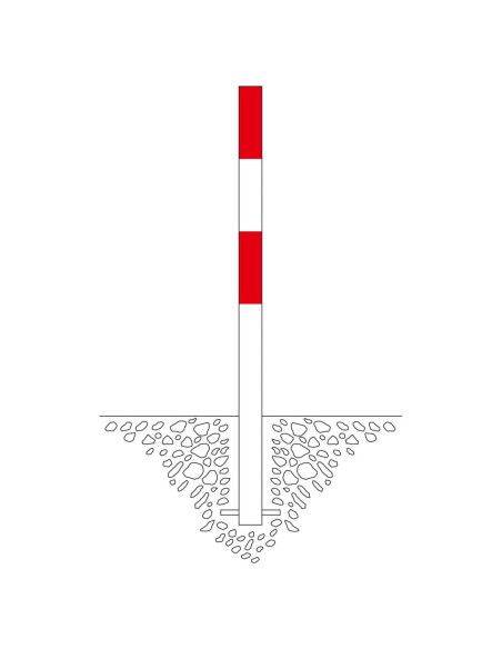 Vaste afzetpaal 70 x 70 mm, om in te betonneren, verzinkt en gelakt, rood wit kopen?
