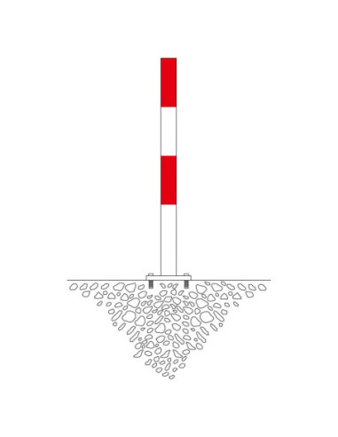 Vaste afzetpaal 70 x 70 mm op voetplaat, verzinkt en gelakt, rood wit kopen?