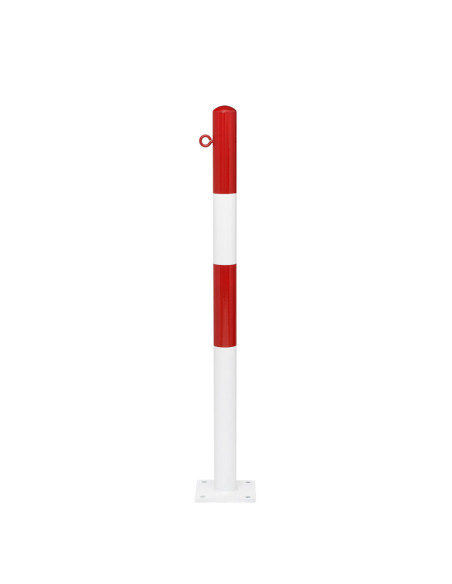 Vaste afzetpaal Ø60 mm op voetplaat, gecoat, rood wit kopen?