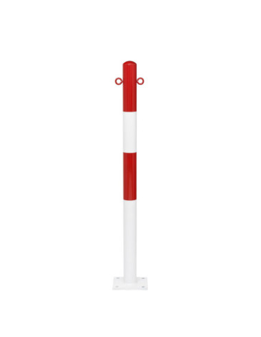 Vaste afzetpaal Ø60 mm op voetplaat, gecoat, rood wit kopen?