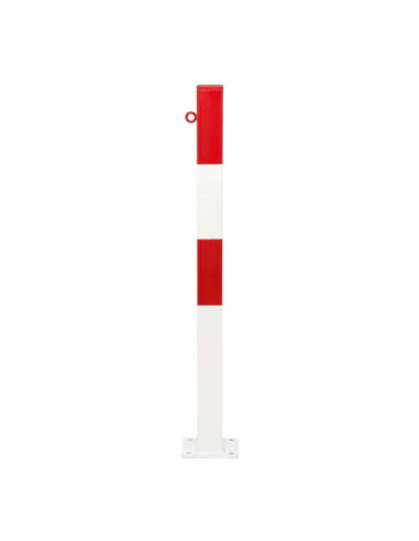Vaste afzetpaal 70 x 70 mm op voetplaat, verzinkt en gelakt, rood wit kopen?