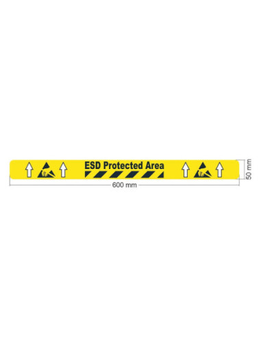 Vloermarkering ESD Protected Area, 600 mm, zelfklevend kopen?