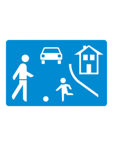 Thermoplast verkeersteken Woonerf (G5 NL / F12a B), 1000 x 1200 mm kopen?