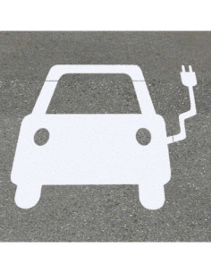 Thermoplast pictogram elektrische auto met stekker, wit, 700 x 1000 mm kopen?