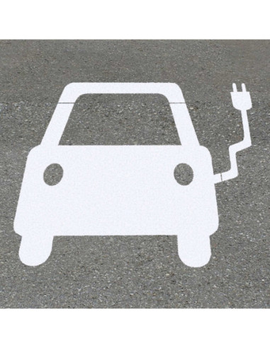 Thermoplast pictogram elektrische auto met stekker, wit, 700 x 1000 mm kopen?