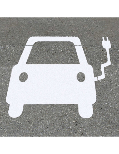 Thermoplast pictogram elektrische auto met stekker, wit, 700 x 1000 mm kopen?