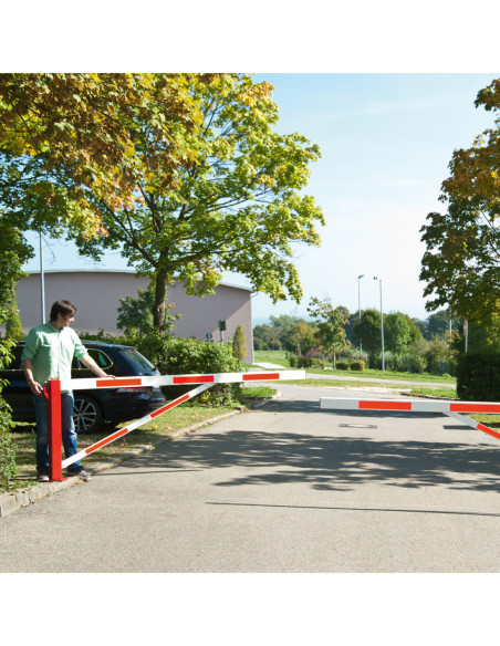 Draaiboom COMPACT dubbel, handbediend, rood wit kopen?