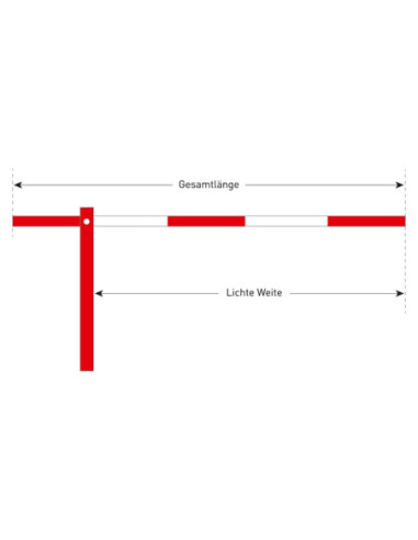 Lichte slagboom COMPACT met gasdrukveer, rood wit kopen?