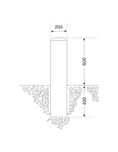 RVS paal BERLIN XL, Ø204 mm, om in te betonneren kopen?