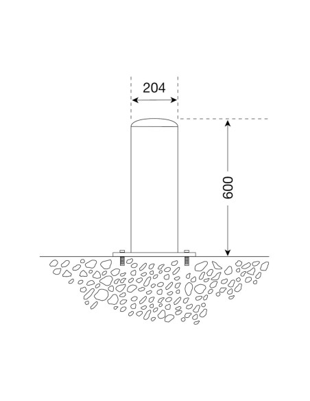 RVS paal BERLIN XL, Ø204 mm, op voetplaat kopen?