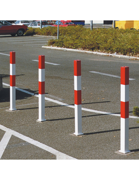 Uitneembare afzetpaal PARAT B, 70 x 70 mm, met grondhuls, rood wit kopen?
