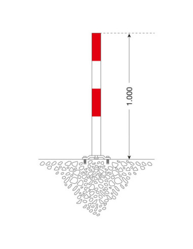 Uitneembare afzetpaal PARAT B, 70 x 70 mm, met voetplaat, rood wit kopen?