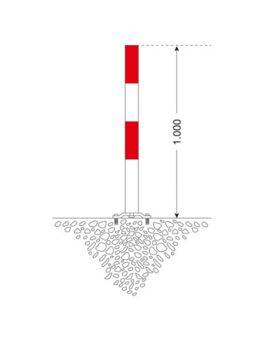Uitneembare afzetpaal PARAT B, Ø76 mm, met voetplaat, rood wit kopen?