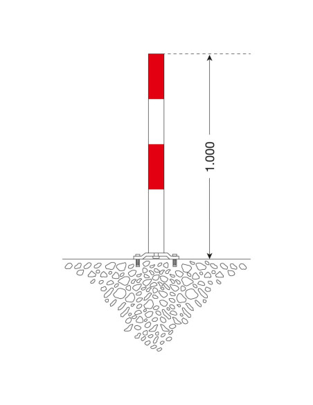 Uitneembare afzetpaal PARAT B, Ø76 mm, met voetplaat, rood wit kopen?