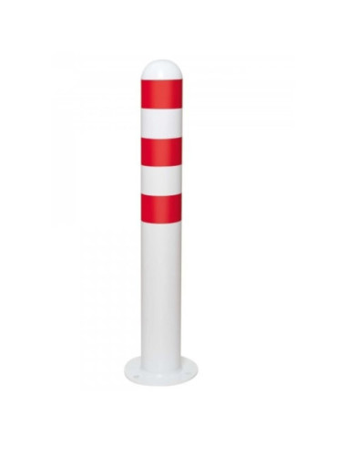 Beschermpaal laadpaal CITY, wit gelakt staal, op voetplaat kopen?