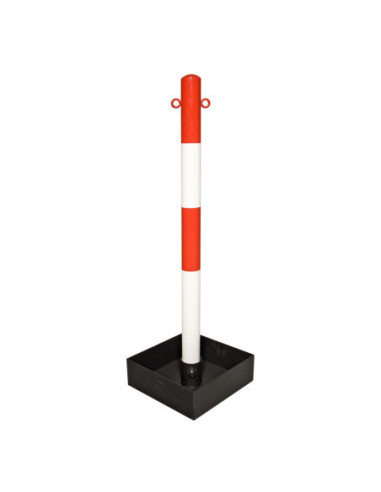 Zware kettingpaal EXTERN met stalen voetstuk, Ø60 mm, 1000 mm, rood wit kopen?