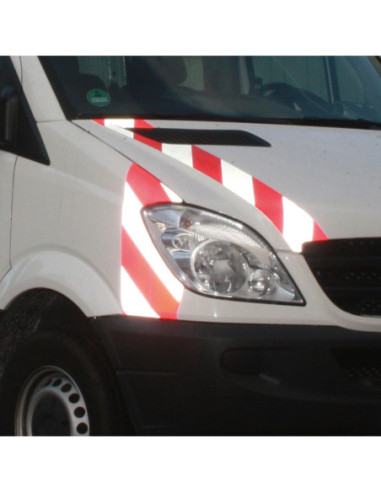 Voertuigmarkering MORION FLEX, rood wit, 2 x 9 m (links- en rechtswijzend) kopen?