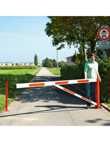 Draaiboom COMPACT enkel, handbediend, 4000 mm, rood wit kopen?