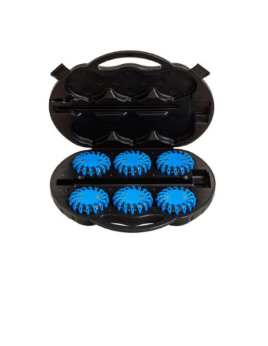 MEGAFLARE blauwe LED waarschuwingslichten met koffer, set van 6 kopen? Bestel nu!