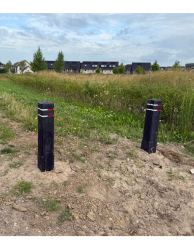Diamantkoppaal zwart kunststof met reflectiebandjes kopen? Bestel nu!