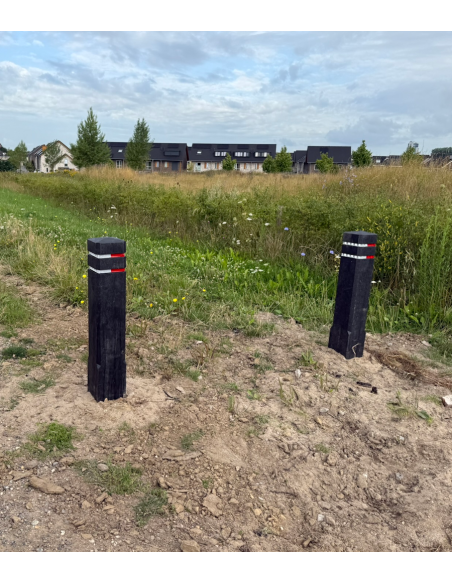Diamantkoppaal zwart kunststof met reflectiebandjes kopen? Bestel nu!