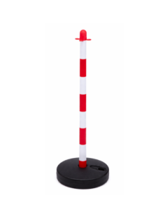 Kunststof kettingpaal met vulbare voet rood/wit 90 cm kopen? Bestel nu!