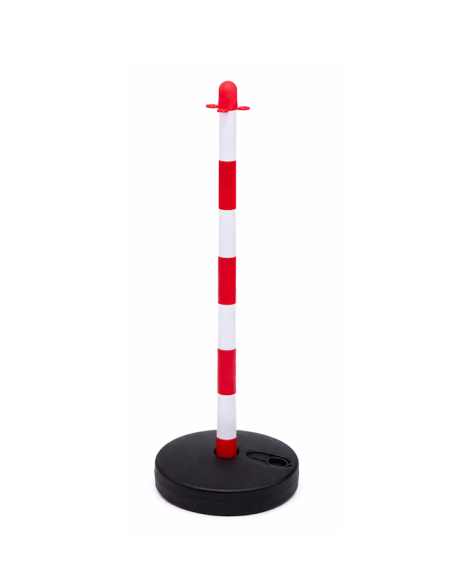 Kunststof kettingpaal met vulbare voet rood/wit 90 cm kopen? Bestel nu!