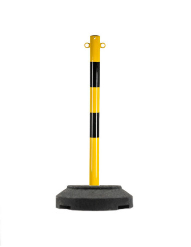 Metalen kettingpaal geel/zwart met 15 kg voet kopen? Bestel nu!