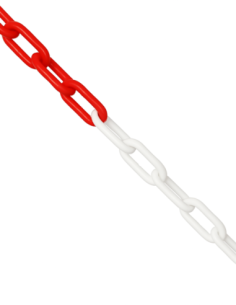 Kunststof afzetketting rood/wit 6 mm, rol van 25 meter kopen? Bestel nu!