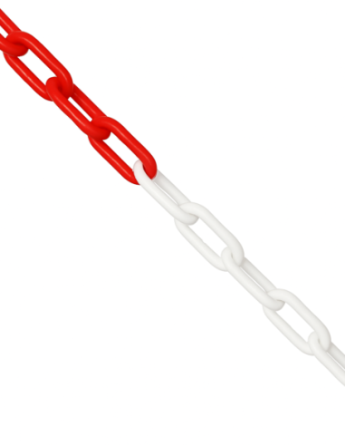 Kunststof afzetketting rood/wit 6 mm, rol van 25 meter kopen? Bestel nu!