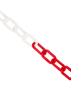 Kunststof afzetketting rood/wit 8 mm - rol van 25 meter kopen? Bestel nu!