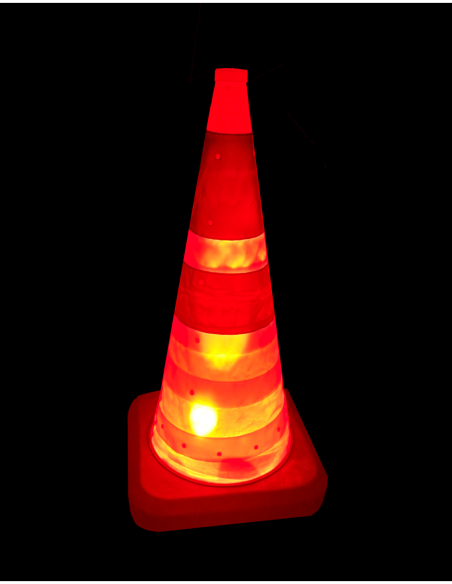 Opvouwbare verkeerskegel 75 cm met zware voet en LED kopen? Bestel nu!