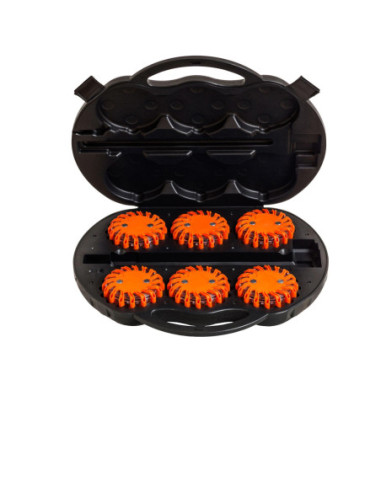 MEGAFLARE oranje LED waarschuwingslichten met koffer, set van 6 kopen? Bestel nu!