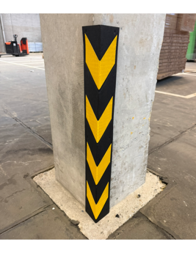 Rubberen hoekbeschermer geel/zwart met reflectie kopen? Bestel nu!