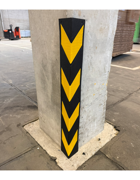 Rubberen hoekbeschermer geel/zwart met reflectie kopen? Bestel nu!