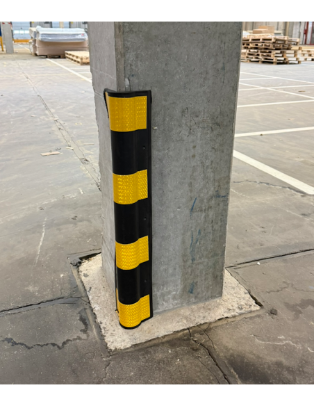 Afgeronde rubberen hoekbeschermer geel/zwart, 20 mm buffer kopen? Bestel nu!