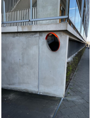 RVS verkeersspiegel met oranje behuizing Ø 32 cm kopen? Bestel nu!