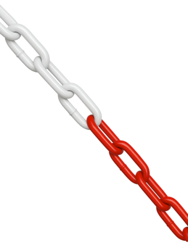 Stalen afzetketting rood/wit 6 mm, 10 meter kopen? Bestel nu!