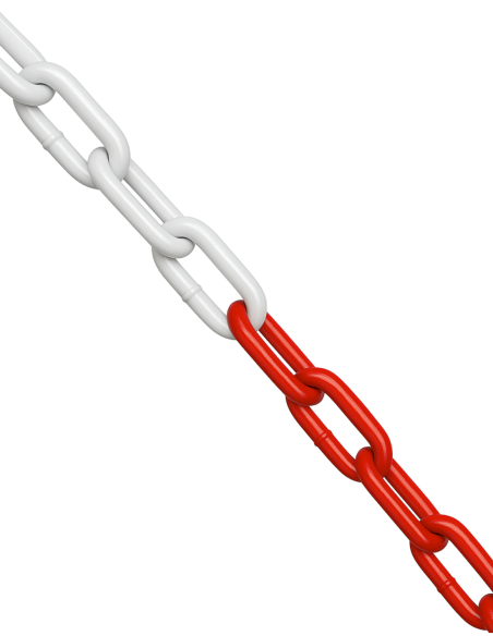 Stalen afzetketting rood/wit 6 mm, 10 meter kopen? Bestel nu!