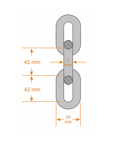 Stalen afzetketting geel/zwart 6 mm, 10 meter kopen? Bestel nu!
