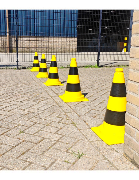 CONEX verkeerskegel geel/zwart 50 cm PVC kopen? Bestel nu!