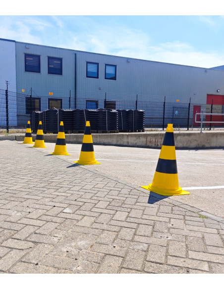 Verkeerskegel geel/zwart 75 cm flexibel PVC kopen? Bestel nu!
