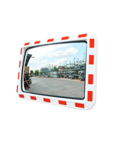 Verkeersspiegel rechthoek wit/rood 80 x 60 cm kopen? Bestel nu!
