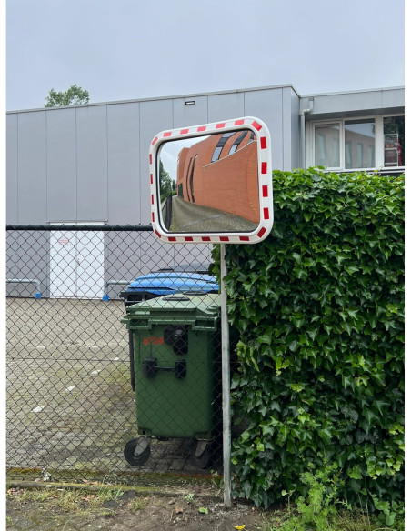 Verkeersspiegel rechthoek wit/rood 60 x 40 cm kopen? Bestel nu!