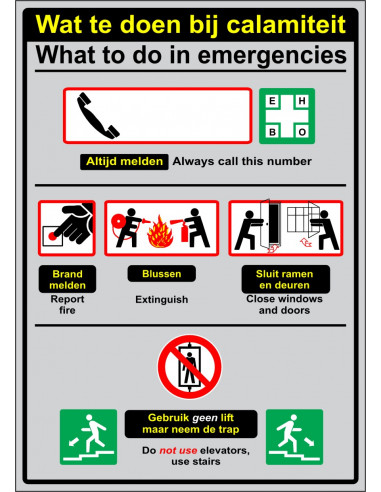 Calamiteitenbord, kunststof