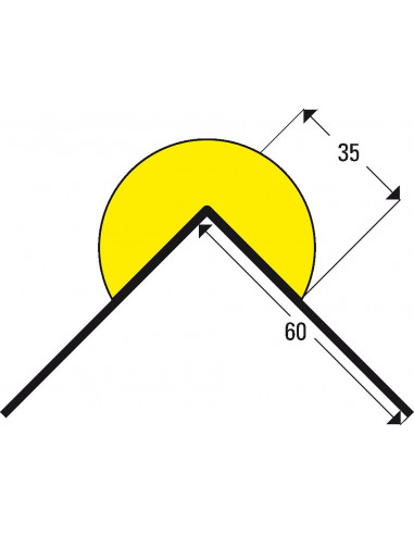Knuffi stootrand type A+ met RVS onderkant