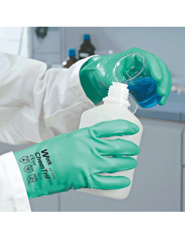 Chemisch bestendige handschoen ChemTril, groen, chemische substantie