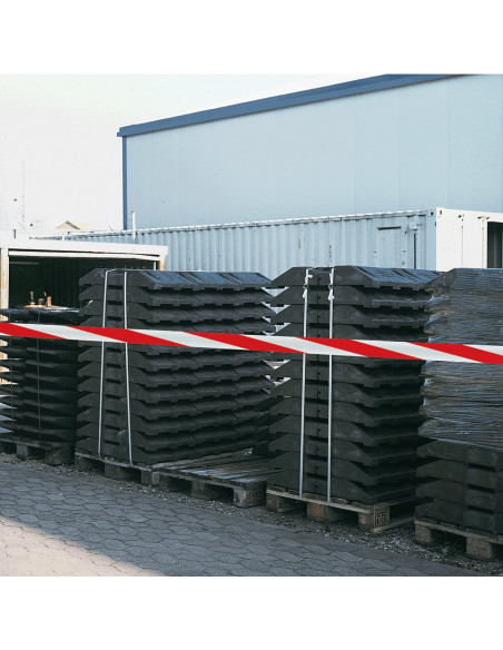 Extreem sterk afzetlint, rood wit, 250 meter